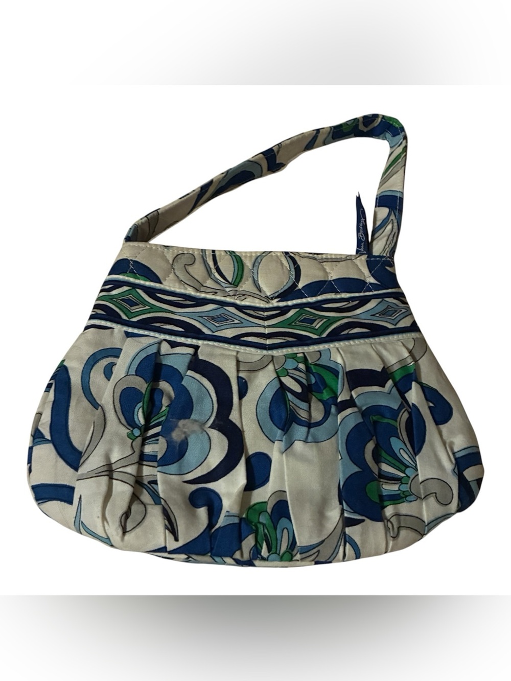 EUC VINTAGE VERA BRADLEY HANNAH MINI BAG IN MEDITERRANEAN WHITE